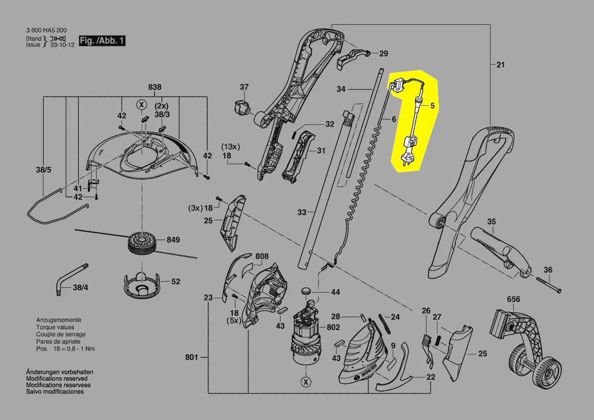 interrupteur + câble Bosch réf. 2 609 006 505